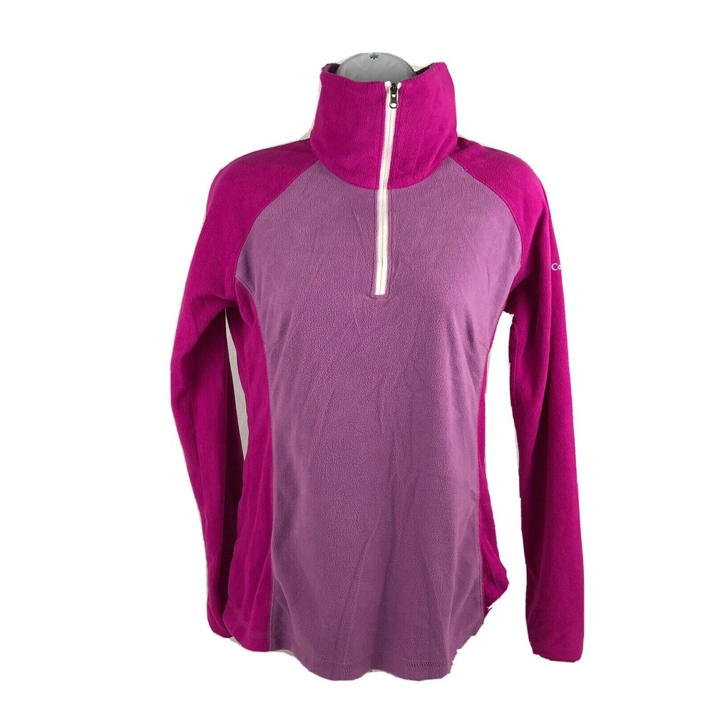 Columbia Jacket Women's Size Small Purple 1/4 Zip Long‎ Sleeve Fleece Mock Neck